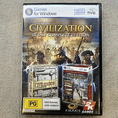 Sid Meier's Civilization III And IV Complete Edition Pc Game • $9.99