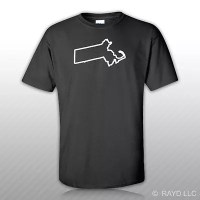 Massachusetts Outline T-Shirt Tee Shirt S M L XL 2XL 3XL Cotton MA • $14.99