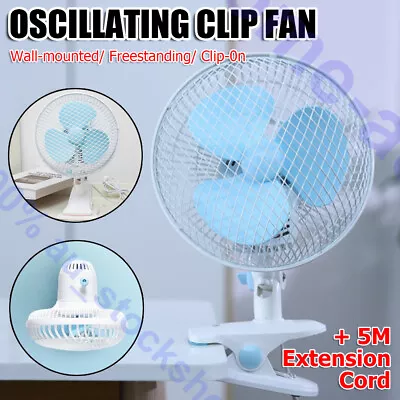 $24.09 • Buy 2 Speed 6  Oscillating Clamp Clip Fan 180mm Hydroponic Grow Tent Quiet Desk Fan