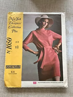 1968 McCalls New York Designer's SEWING PATTERN N/1050 DRESS Pauline Trigere 12 • $12.99