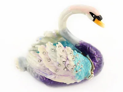 Swan Jewelry Trinket Box Decorative Collection Bird Water Animal Cute Gift 02057 • $12.99