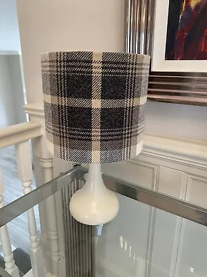 Handmade Lampshade In Porter And Stone Balmoral Charcoal Tartan Ceiling Or Lamp • £25.95