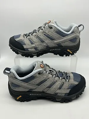 Merrell Womens Sz 7 Wide Moab 2 Ventilator Hiking Trail Shoes Smoke Vibram Soles • $39.95