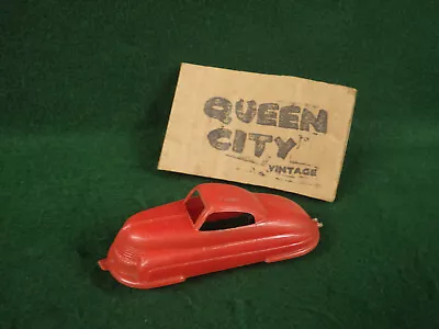 Vintage Ideal 4.5  Red Plastic Toy Car I-658 1930s Art Deco Style Streamliner • $8