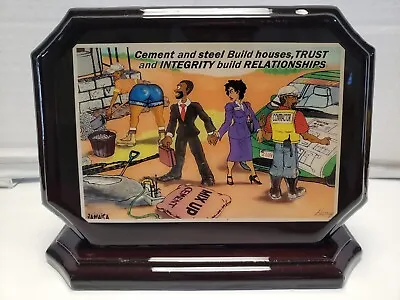 Humorous Mancave Desk Plaque Trust Integrity Relationships • $6.75
