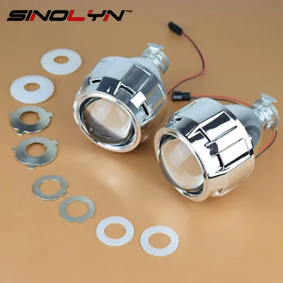 Mini HID 2.5  Bi-Xenon Projector Lens Kit Chrome Shroud Headlight Car Motorcycle • $36.99