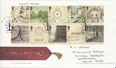 GB Stamps First Day Cover 50th Anniv Lord Of The Rings Tolkien Tree SHS 2004 • £3.49