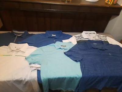 Lot Of 6 Shirts Mens Under Armour  Puma Izod And More Polo Golf EUC XXL • $40