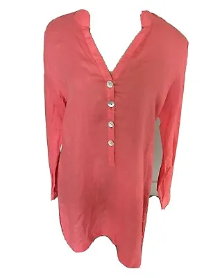 $44.70 • Buy ISLAND COMPANY Womens Shell Kimono Travel Resort Shirt Dress Sz L Pink Boho NWT