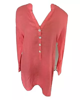$44.70 • Buy ISLAND COMPANY Womens Shell Kimono Travel Resort Shirt Dress Sz L Pink Boho NWT