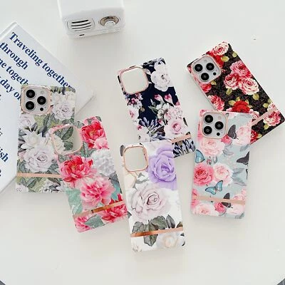 $9.99 • Buy For IPhone 13 12 11 Pro Max Shockproof Flower Roses Cute Girls Women Case Cover