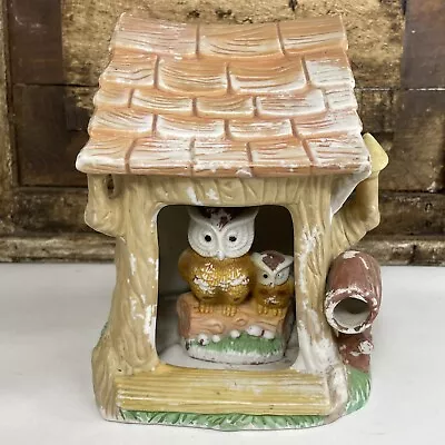 Vintage Owl Mom With Baby House Ceramic Lamp Night Light **NO LIGHT 6.5” Tall • $16.50