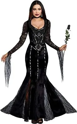 Dreamgirl Adult Womens Morticia Costume Frightfully Beautiful Halloween Costume • $44.99
