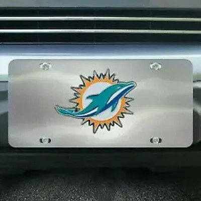 Miami Dolphins Chrome Die Cast License Plate • $29.99