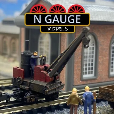 N Scale Gauge 1:148 - Rail Steam Shunting Crane & Figure!  (Bogie Shovel  1:160) • £11.99