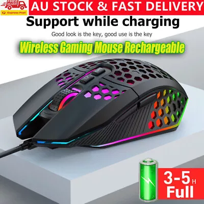 $20.59 • Buy Gaming Wireless Mouse RGB LED Backlit Ergonomic Gamer Laptop Mouse Rechargeable