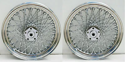 80 Twisted Spoke 16  Wheel Set Harley Shovelhead Electra Glide Tour Flh 73-83 • $413.91