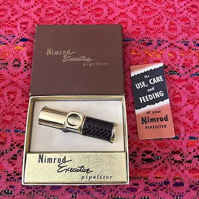 Vintage Nimrod Executive Pipeliter Pipe Lighter With Box & Booklet • $29.99