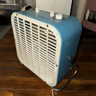 MINT Vintage Kmart C14 16” Box Fan 1973 Robins Egg Blue • $119.95