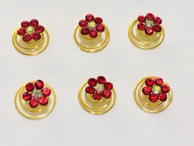 £2.49 • Buy 6 * Flower Design Gold Hair Jewels Swirl Twist Coils Bridal Party Accessories
