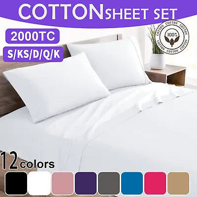 2000TC 100% Supreme Egyptian Cotton Sheet Set All Size King Single/Queen/King/SB • $29.44