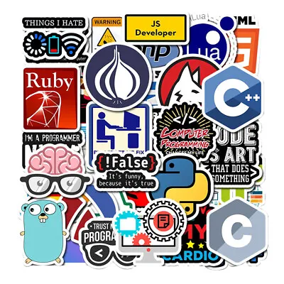 50 Pcs/Pack Programmers Hackers Linux Python Stickers For Laptop PC Sticker BoCS • £3.25