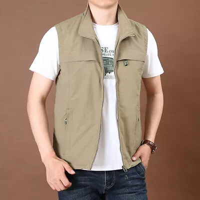 Men's Thin Drying Vest Men's Sports Stand Collar Vest Camping Vest • $41.60