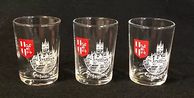 THREE GERMAN COCHEM MOSEL 3 Oz (90 Ml)  SOUVENIR WINE TASTER SHOT GLASSES. SALE! • $17.99