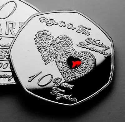 On Our 10th TIN WEDDING ANNIVERSARY Commemorative. Gift/Present. Gem. 10 Years • £8.99