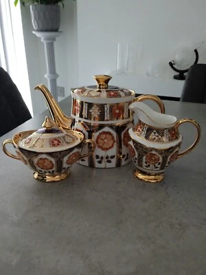 £125 • Buy Imari Lancashire Rose Tea Set Rare Hand Painted Rich Gold Detail Spode Derby...