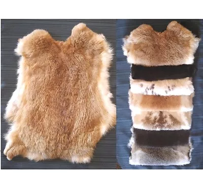 Rabbit Pelt - Genuine Leather Fur - Various Colors To Chose From (12 In X 15 In) • $15