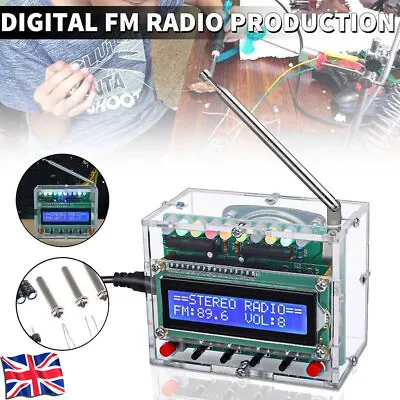 LCD FM Radio Receiver Kit 87-108MHz RDA5807 Digital Assembly DIY Electronics • £14.95