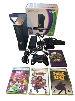 Xbox 360 Kinect Game Bundle 4gb Complete In Box Controller Console Cords Tested • $119