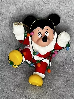 DISNEY Grolier Christmas Ornament Mickey Mouse Tangled In Light String • $4.87