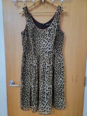 Lovely MYLEENE KLASS Animal Print Dress Colour Black/Brown Size M/L • £10