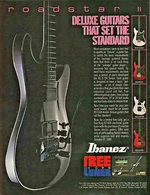 1985 Ibanez Roadstar II Deluxe RS II DX RS450WH RS440FR - Vintage Guitar Ad • $11.98