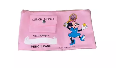 1970s Minnie Mouse Walt Disney Pink Lunch Money Pouch Pencil Makeup Case Vintage • $12.65