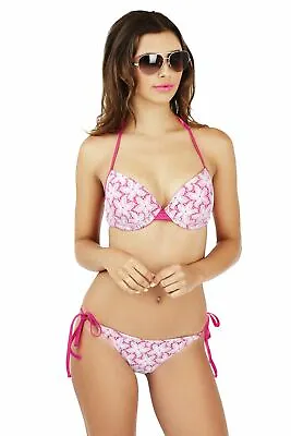 Ladies Padded Bikini Set Bandeau/Halterneck Swimwear Size 8 10 12 14 New • £9.95