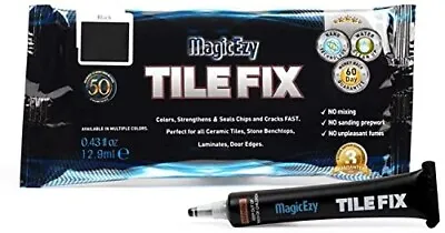 Tile Fix: (Black) Fix & Color Tiles - Ceramic Repair Kit - MagicEzy • £16.99