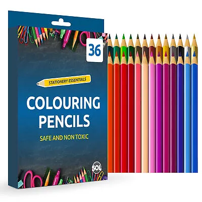 36 Premium Professional Colouring Pencils Set Colours Artist Therapy Kids Adults • £3.99
