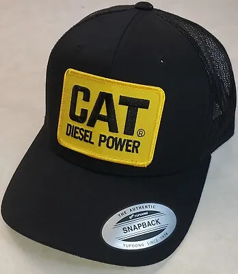 CAT / Caterpillar Diesel Power Patch Yupoong 6606 Trucker Hat / Snapback / Black • $19.77