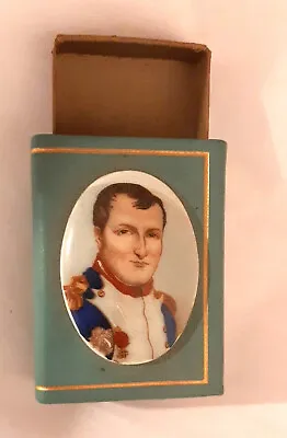 Napoleon Miniature Porcelain Hand Painted Match Box With Striker Panel • $350