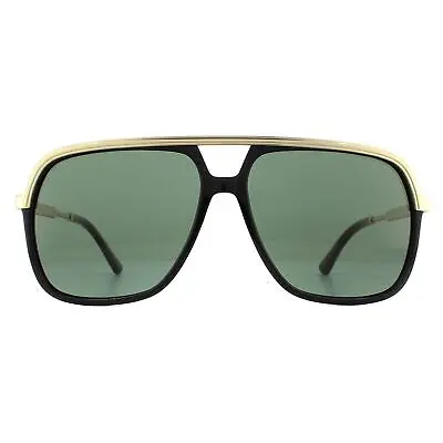$407 • Buy Gucci Sunglasses GG0200S 001 Black And Gold Green