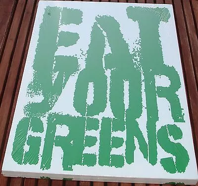 Keep Calm And Eat Your Greens White Background 13  X 18  Canvas On Wooden Frame • £2.99