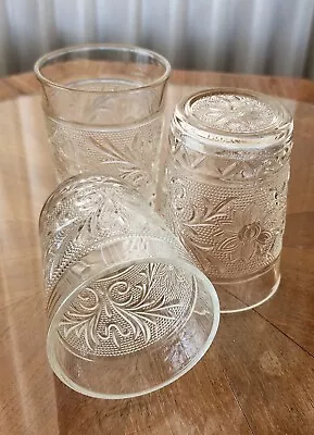 Mid Century Modern Anchor Hocking Clear Sandwich Glass 9oz Water Glass Tumblers • $29.99