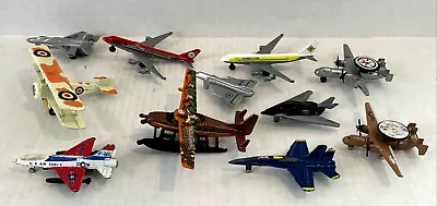 Lot Of 11 Diecast & Plastic Airplanes Jets Military Fighters Planes • $7.99