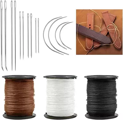 Heavy Duty Upholstery Thread And Needles Kit For Hand Sewing Including 3 Colors • $16.95