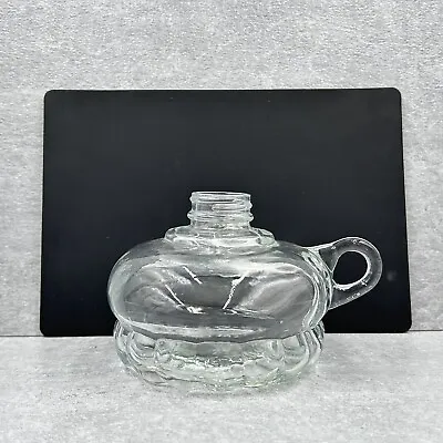 Vintage 1960s Lamplight Farms Scalloped Glass Oil Lamp Base With Finger Hook • $13.77