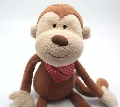 Little Jellycat Cheeky Monkey Comforter Baby Soft Toy Brown Red Sporty Scarf • £15