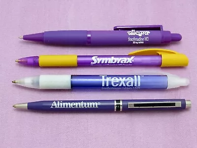 Lot Of 4 Shades Of Purple Drug Rep Pharmaceutical Promo Advertising Medical Pens • $11